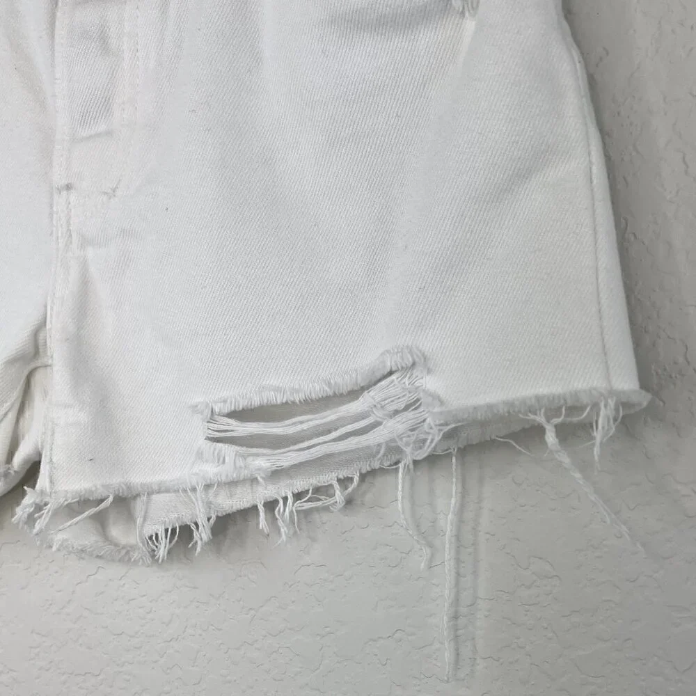 Free People x REVOLVE Sophia White Denim Shorts Cutoff Button Fly Size 25